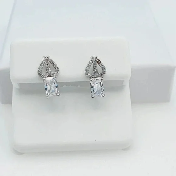 925 Sterling Silver Cubic Zirconia Earrings, U19254815
